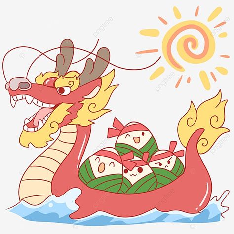 端午節 海報, Chinese Dragon Boat Festival, Dragon Boat Festival Poster, Dumpling Festival, Dragon Festival, Art Themed Party, Boat Cartoon, Cute Dragon Drawing, Dragon Boating Racing