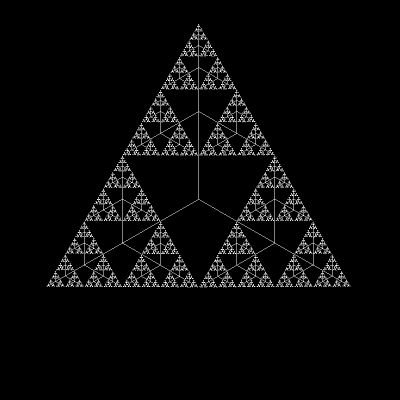 From Wikiwand: A Sierpinski Triangle is outlined by a fractal tree with three branches forming an angle of 60° between each other. If the angle is reduced, the triangle can be continuously transformed into a fractal resembling a tree. Fractal Triangle, Sierpinski Triangle, Pascal's Triangle, Tower Of Hanoi, Fractal Tree, Fractals In Nature, Similar Triangles, Geometry In Nature, Fractal Geometry