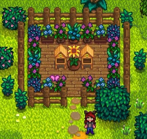 Stardew Valley Garden Layout, Stardew Garden Layout, Garden Stardew Valley, Community Center Stardew Valley, Stardew Community Center, Stardew Garden, Stardew Valley Outfits Ideas, Stardew Valley Garden, Stardew Valley Community Center