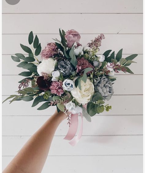 Dusty Rose Wedding Bouquet, March Wedding Flowers, Mauve Bouquet, Wedding Bouquet Bridesmaids, Navy Wedding Bouquet, Eucalyptus Wedding Bouquet, Mauve Wedding, March Wedding, Blue Wedding Bouquet