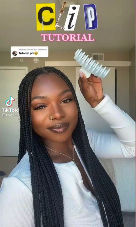 Claw Clip Styles, Cute Box Braids, Short Box Braids Hairstyles, Big Box Braids Hairstyles, Box Braids Hairstyles For Black Women, Cute Braided Hairstyles, Braided Cornrow Hairstyles, Braids Hairstyles Pictures, Cute Box Braids Hairstyles