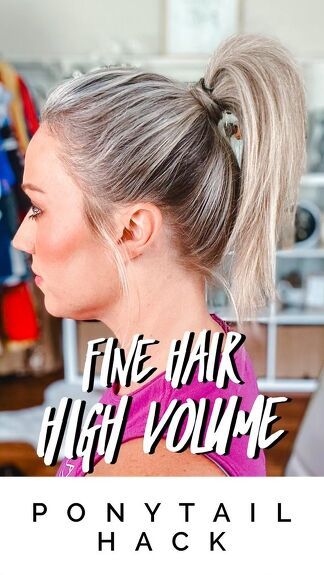 Do you have fine hair? Do your high ponytails lack a bit of oomph? You’re in for a treat because here I’m going to share with you an easy fix for flat ponytails. Volume Ponytail, Long Fine Hair, High Ponytail Hairstyles, Easy Hairdos, Killing Me Softly, How To Curl Short Hair, Hair Do, Heatless Curls, Killing Me