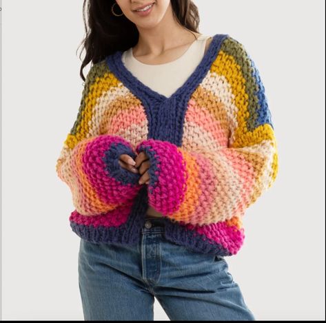 It’s #sweaterweather Introducing the Reversible Rainbow Pullover Chunky Crochet #sweater . Unique, Stylish and Show Stopping. Shop Now at https://riableu.com/products/reversible-rainbow-pullover-chunky-crochet-sweater-multi #sweaterseason #sweaterseason🍁🍂 #sweaterseason🍁🍂🥀✨ Chunky Crochet Sweater, Reversible Sweater, Multicolor Sweater, Rainbow Sweater, Knit Texture, Chunky Crochet, Rainbow Pattern, Chunky Knits Sweater, Knit Pullover