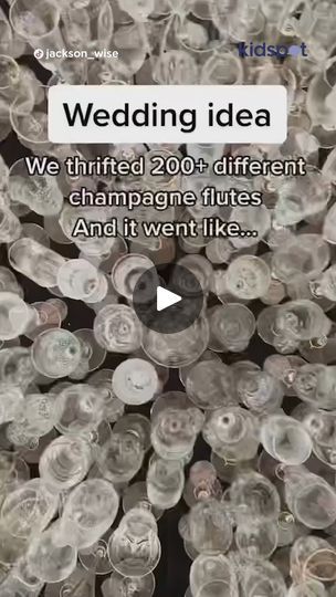 1.1M views · 14K reactions | We thrifted 200 champagne glasses for our wedding | What an amazing wedding favour. 🥂 | By KidspotFacebook Thrifted Glasses Wedding, Wedding Glasses For Guests, 2nd Wedding, Glasses Wedding, Glass Wedding, Wedding Vendor, Wedding Glasses, Champagne Flutes, Champagne Glasses