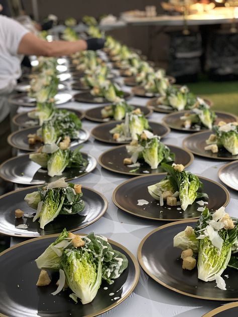 Let's get started with a fan favorite, a timeless caesar salad 🥳 #startercourse #cateredfood #untitledevents #cateredevents #losangelescatering #luxurycatering Catered Appetizers, Luxury Catering, Luxury Cat, Caesar Salad, Event Catering, A Fan, Get Started, Salad, Fan