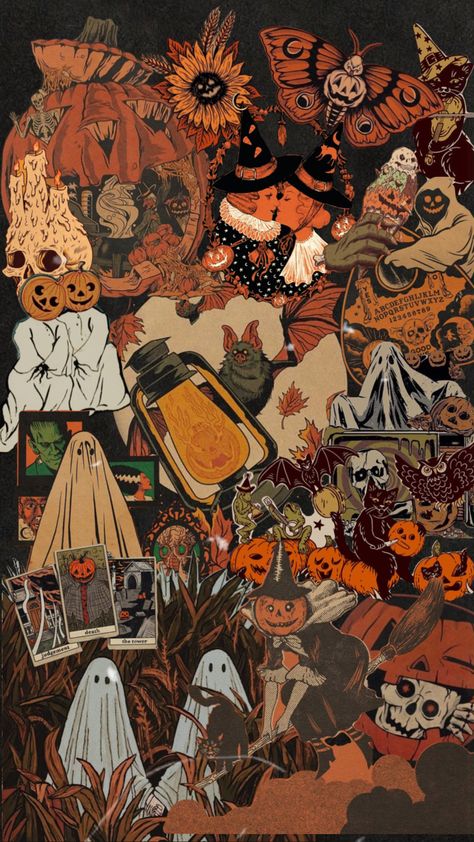 Retro Art Wallpaper, Halloween Moodboard, Halloween Art Prints, Top 10 Best Anime, Wallpaper Home Screen, Halloween Aesthetics, Vintage Halloween Art, Awesome Backgrounds, Whimsical Goth