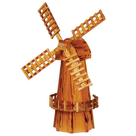 Looking for a clever way to beautify your backyard by covering up a sewer pipe, a well casing or an area that has been dug up or damaged? The Amish 40 Inch High Wooden Windmill is the ideal solution a Yard Windmill, Wood Windmill, Wooden Windmill, Pump Covers, Garden Windmill, Windmill Decor, Amish Community, Dutch Windmills, Wind Sculptures