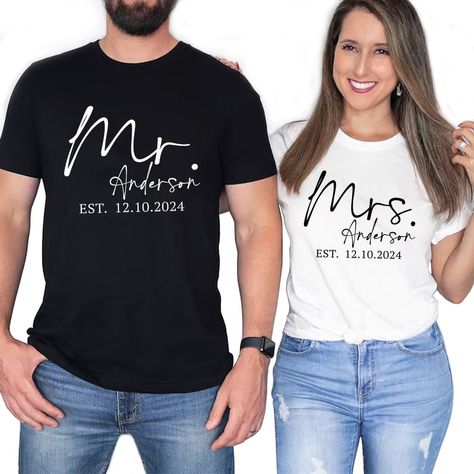 PRICES MAY VARY. Pull On closure Hubby And Wifey Shirts, Bride And Groom Shirts, Mr And Mrs Shirts, Mrs Shirts, Married Shirt, Groom Shirts, Small Party, Mrs Shirt, Honeymoon Shirts