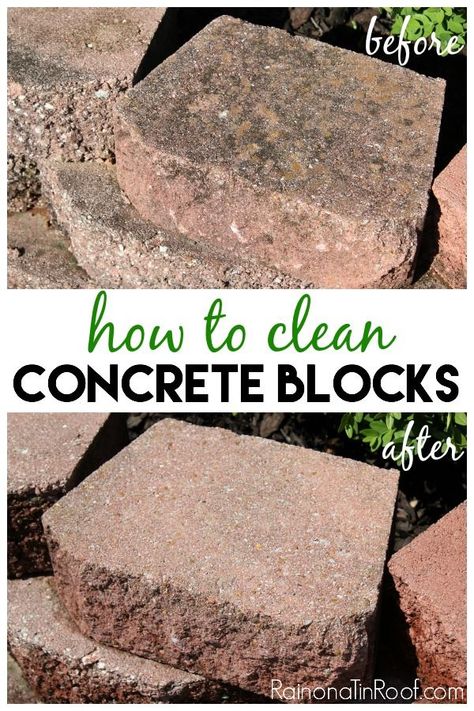 How to Clean Concrete Blocks | Outdoor Cleaning Tips | Cleaning a Concrete Patio Clean Concrete, Homemade Toilet Cleaner, Clean Baking Pans, Porch Floor, Cleaning Painted Walls, Outdoor Cleaning, Glass Cooktop, Deep Cleaning Tips, Painted Concrete Porch