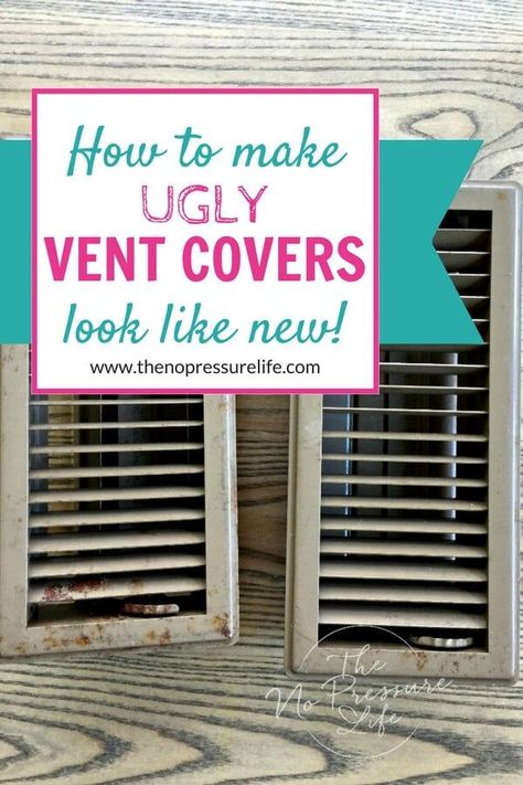 Learn how to paint floor vents with this easy DIY tutorial! You'll find out how simple it is to spray paint your ugly, rusty metal floor registers so they'll look like new. #diy #diydecor #makeover #tutorial Vent Covers Diy, Painting Rusty Metal, How To Paint Metal, Paint Floor, Floor Vent Covers, Heat Vents, Paint Metal, Floor Vents, Floor Registers