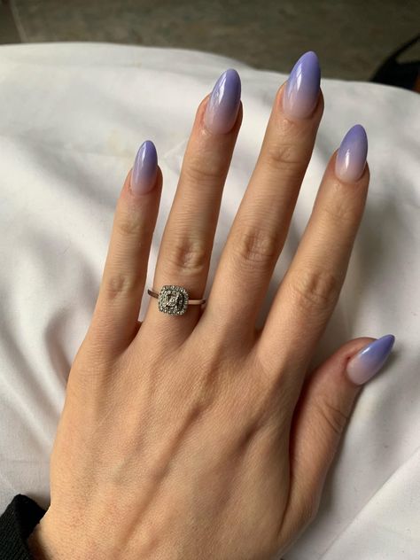 Watercolor Ombre, Round Nails, Purple Watercolor, Ombre Nails, Nail Inspo, Nail Art, Nails, Purple, Nail Arts