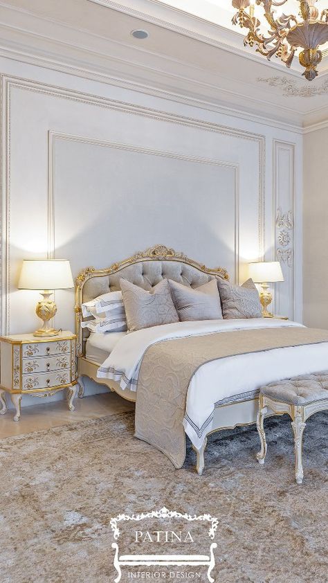 Bridgerton Furniture, Baroque Bedroom Aesthetic, French Luxury Bedroom, Palace Bedroom, Baroque Bedroom, French Inspired Bedroom, Baroque Bed, Luxury Bedroom Suite, Baroque Interior Design