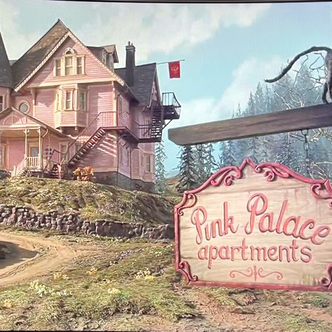 Pink Palace Apartments, Pink Palace, Green Room, Green Rooms, Coraline, Film Tv, Pretty In Pink, Palace, Coloring Books