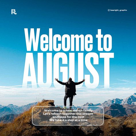 Happy new month design inspiration for August August Graphic Design, Happy New Month Of August, August Flyer Design, Happy New Month September Graphic Design, Welcome To August Flyer Design, New Month Flyer Design Inspiration, August New Month Flyer, New Month Design Flyer, Happy New Month August Flyer Design