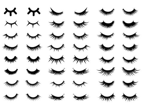 Set of female eyelashes. collection of f... | Premium Vector #Freepik #vector #cartoon #beauty #makeup #decoration Lash Illustration, Glamour Logo, Eyelash Illustration, Eye Lash Tattoo, Types Of Eyelash Extensions, Unicorn Eyelashes, Medusa Art, Lash Quotes, Eyelash Logo