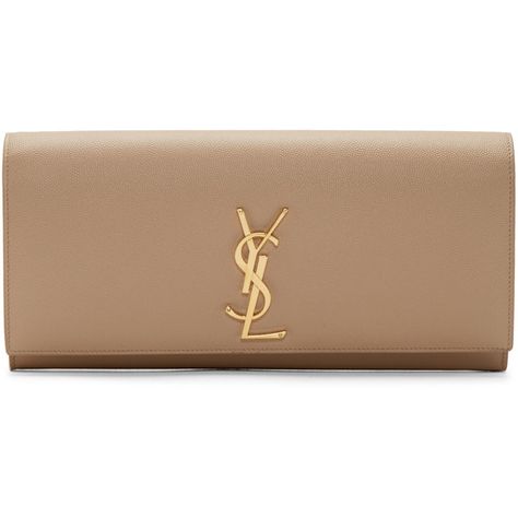 Saint Laurent Beige Leather Monogram Envelope Clutch (€1.080) ❤ liked on Polyvore Beige Clutch, Envelope Clutch Purse, Casual Clutch, Structured Handbags, Beige Purses, Envelope Clutch Bag, Beige Handbags, Real Leather Handbags, Genuine Leather Purse