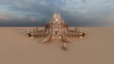 Burning Man Architecture, Urban Village, Scale Art, Burning Man Festival, Good Readers, Temple Design, Church Architecture, Gothic Architecture, Structure Design