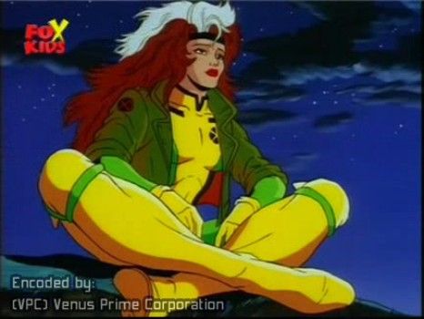 Rogue from the 1990s X-men cartoon. This cartoon made her one of the powerhouses of the team, whilst the movies made her into a whiny weakling. Hooray for character devolution. Rouge Cosplay, Rogue Marvel, Rouge Xmen, Rouge Hair, Rogue Xmen, Rogue Cosplay, Gambit X Men, Gambit Marvel, Marvel Rogue