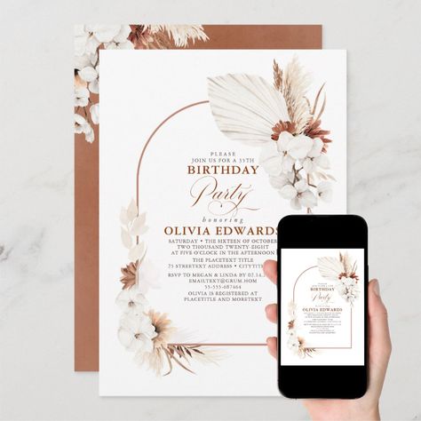 Nude Theme Party, Boho Engagement Party, Boho Birthday Party, Boho Engagement, Milestone Birthday Party, Boho Invitations, 35th Birthday, Boho Birthday, Engagement Party Invitations