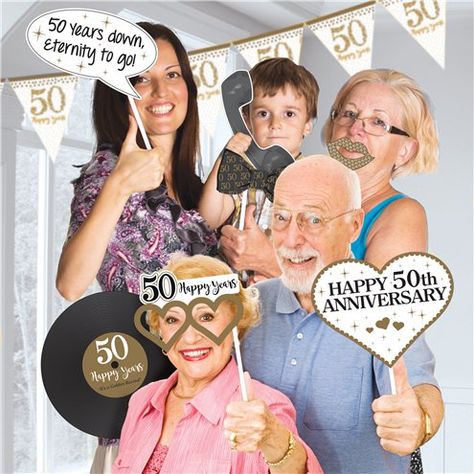 50th Gold Sparkling Wedding Anniversary Photo Props Golden Wedding Anniversary Party, Foto Booth, Photo Booth Props Birthday, Happy 50th Anniversary, 50 Golden Wedding Anniversary, Disco Birthday Party, 50th Wedding Anniversary Party, Wedding Anniversary Photos, Beach Birthday Party