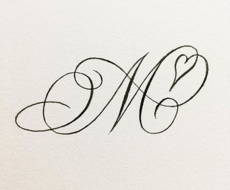 M Calligraphy Letter, M Letter Tattoo, Letter M Tattoo, M Tattoo Letter, Letter M Tattoos, Spelling And Handwriting, M Tattoos, M Letter, Red Tattoos