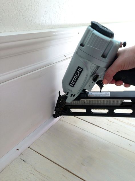 DIY Extra Tall Baseboards Chunky Baseboards, Wide Baseboards, Baseboard Diy, Moulding Diy, Tall Baseboards, Baseboard Styles, Molding Ideas, Juniper Home, Notebook Diy