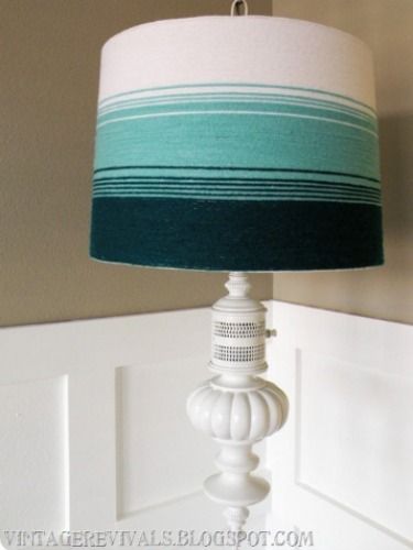 Upgrade a boring lamp shade with one of these crafty ideas. Cover Lampshade, Lamp Makeover, Diy Lampe, Diy Shades, Diy Yarn Crafts, Vintage Revival, Deco Originale, Diy Lamp Shade, Cool Lamps