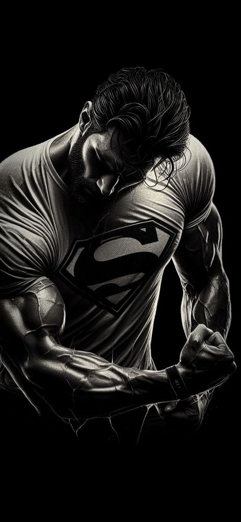 Superman Physique, Bodybuilder Wallpaper, Body Builder Art, Bodybuilding Wallpaper, Bodybuilding Tank Top, Schwarzenegger Bodybuilding, Gym Wallpaper, Hulk Art, Gym Poster