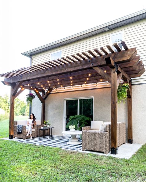 Outdoor Gathering Area, Fence Door, Pergola Diy, Pergola Curtains, Paver Walkway, Fence Doors, Pergola Swing, Patio Pergola, Pergola Lighting