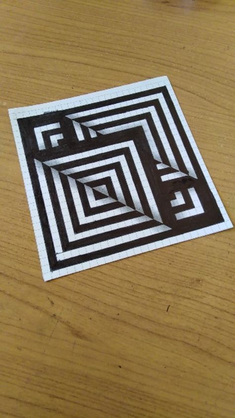 #drawing #3d | Instagram 3d Doodle Art, Optical Illusions Drawings, 2023 Drawing, Optical Illusion Drawing, Graph Paper Designs, Zen Doodle Patterns, Illusion Drawings, Graph Paper Drawings, 3d Art Drawing