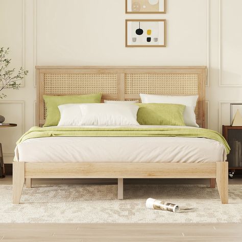 You'll love the George Oliver Solid Wooden Bed,Queen Size at Wayfair - Great Deals on all products with Free Shipping on most stuff, even the big stuff. Solid Wooden Bed, Rattan Headboard, Wooden Platform Bed, Queen Size Platform Bed, Tree Species, Solid Wood Bed, Wooden Bed Frames, Wood Platform Bed, Beds & Bed Frames