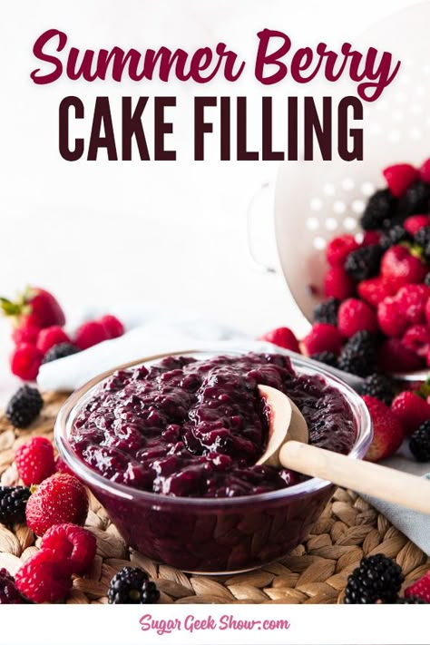 Berry Cake Filling, Fresh Berry Cake, Fresh Berries Cake, Geek Cake, Fruit Cake Filling, Raspberry Cake Filling, Berries Dessert, Berry Filling, Strawberry Cake Filling