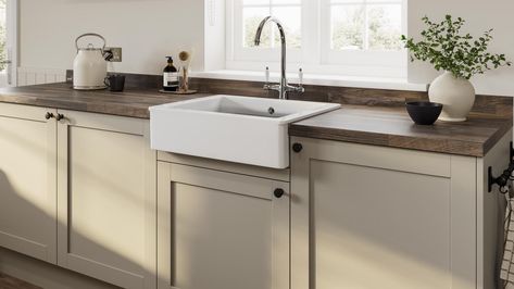 Pebble Kitchen, Shaker Drawer Fronts, Kitchen Shaker, Howdens Kitchens, Small Kitchen Renovations, Fitted Kitchens, Mdf Doors, Kitchen Redesign, Cabinet Style