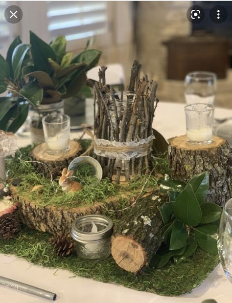 Nature Themed Wedding Centerpieces, Enchanted Forest Centerpieces, Enchanted Forest Theme Party, Hobbit Cast, Enchanted Forest Prom, Enchanted Forest Decorations, Forest Theme Party, Hobbit Party, Cage Decor