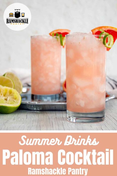 This Paloma Cocktail recipe is classic and so easy to make. One of the best tequila cocktails out there and if you haven't heard of it, you should give it a try! The combination of grapefruit juice and blanco tequila is really great and this classic drink is worth trying. #tequila #grapefruit Paloma Cocktail Tequila, Fun Summer Drinks Alcohol, Cocktail Tequila, Tequila Recipe, Pantry Recipes, Fun Summer Drinks, Paloma Cocktail, Summer Drinks Alcohol, Best Tequila