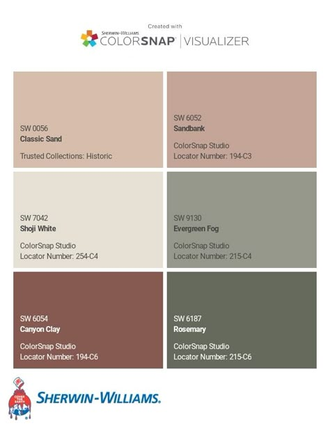 I just created this color palette with the Sherwin-Williams ColorSnap® Visualizer app on my Android phone. What do you think? You can learn more about ColorSnap Visualizer and get it on your phone free by visiting https://www.sherwin-williams.com/content/colorsnap.html. Canyon Clay Color Palette, Moss Rose Sherwin Williams, Sherwin Williams Desert Colors, Renwick Rose Beige Sherwin Williams, Rockwood Terra Cotta Sherwin Williams, Dusty Rose Paint Color Sherwin Williams, Canyon Clay Sherwin Williams, Boho Color Palette Sherwin Williams, Rose Paint Color