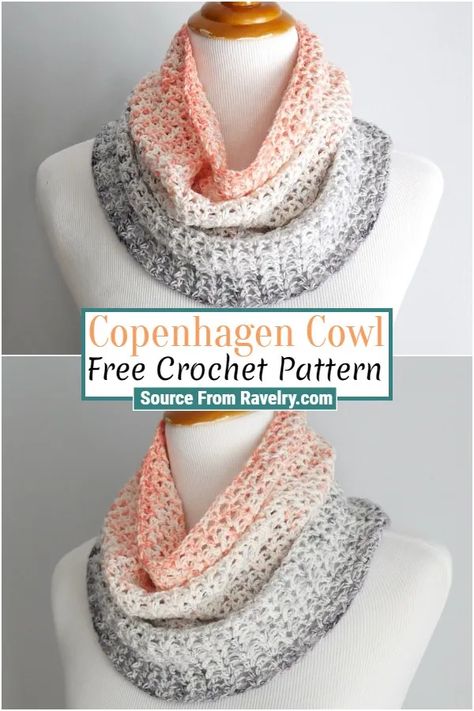 50 Free Crochet Cowl Patterns Free Crochet Cowl Patterns, Crochet Warmers, Crochet Blanket Scarf, Crochet Infinity Scarves, Crochet Cowl Patterns, Hood Crochet, Chunky Yarn Crochet Pattern, Crochet Infinity Scarf Pattern, Crochet Snood