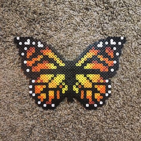 Monarch Butterfly Perler Bead Pattern, Moth Perler Bead Patterns, Perler Beads Butterfly, Butterfly Hama Beads, Perler Butterfly, Butterfly Perler Beads, Butterfly Perler Bead Pattern, Perler Bead Butterfly, Melty Bead Designs