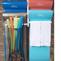 An idea for float and noodle storage on the dock.                                                                                                                                                      More Pool Toy Organization, Float Storage, Pool Organization, Pool Float Storage, Pool Toy Storage, Pvc Pool, Pool Shed, Pool Storage, Swimming Pool Toys