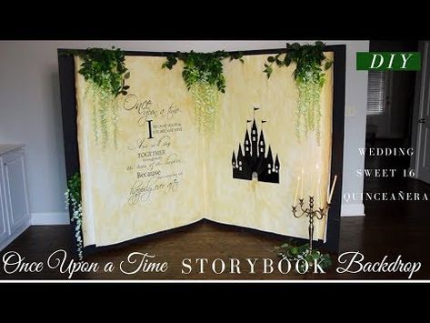 Book Backdrop Diy, Storybook Backdrop, Book Backdrop, Fairy Tale Theme, Diy Event, Fairy Tale Books, Paper Backdrop, Birthday Party Celebration, Foto Baby