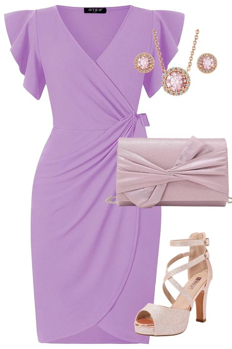 Rose gold sandals, summer outfit, vacation outfit Lilac Cocktail Dress, Lilac Wedding Guest Dress, Purple Dress Wedding Guest, Lilac Dress Outfit, Purple Wedding Guest Dress, Purple Wedding Guest Dresses, Cocktail Wedding Guest Dress, Dark Purple Wedding, Purple Short Dress