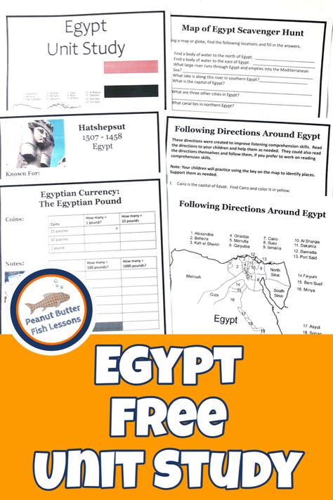 Egypt_Unit_Study_PIN Map Of Egypt Printable, Ancient Egypt Recipes, Ancient Egypt 1st Grade, Ancient Egypt Projects 6th Grade, Ancient Egypt Crafts Projects, Ancient Egypt Printables, Egypt Unit Study, Ancient Egypt Lesson Plans, Ancient Egypt Unit Study