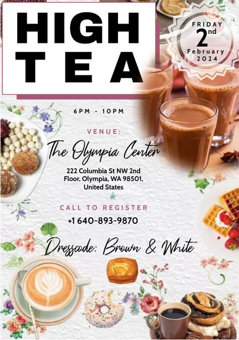 Editable Flyer poster High tea party breakfast corporate meeting gala dinner event advert Tea Party Breakfast, Party Breakfast, Breakfast Meeting, Corporate Meeting, High Tea Party, Dinner Event, Event Poster Design, Flyer Poster, Gala Dinner