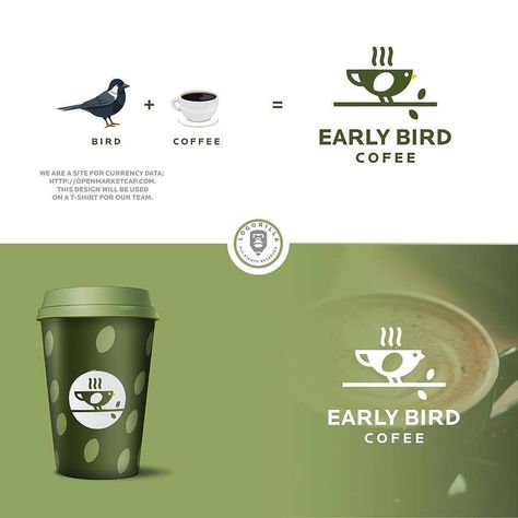 Logo Makers Club on Instagram: “Bird + Coffee ☕ Share your ratings by out of 10 on this amazing #design concept in comment section.... Work by @logorilla - Keep following…” Brand Manual, Coffee Logo, Conversion Rate, Success Story, Logo Mark, Photo Images, Google Ads, Professional Logo, Story Instagram