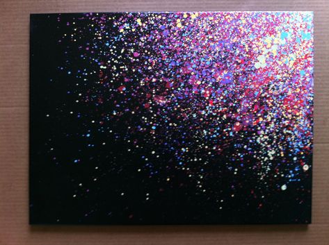 Paint Splatter Canvas Art...I need to try this :) Splatter Paint Canvas, Easy Canvas Painting, Crayon Art, Simple Acrylic Paintings, Beginner Painting, Diy Canvas Art, Paint Splatter, Diy Canvas, Easy Paintings