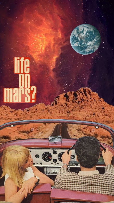 #space #mars #vintage #nature #vibes #wallpaper #aesthetic Life On Mars Aesthetic, Mars Aesthetic Planet, Retro Futurism Aesthetic, Mars Aesthetic, Bowie Life On Mars, Mars Wallpaper, Mars Poster, Expo Ideas, Mars Planet