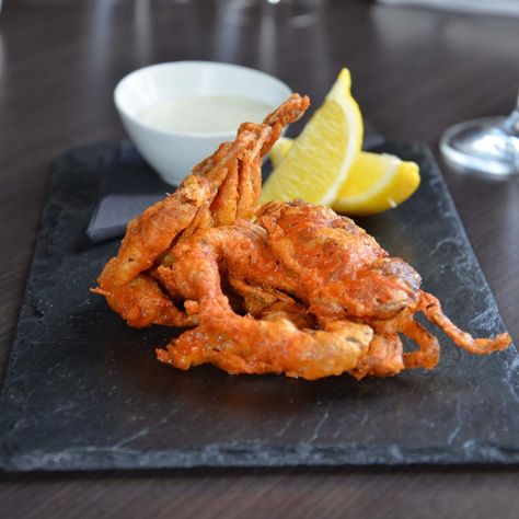 Soft shell crab in tempura batter recipe by Jean-Didier Gouges Fried Crab Batter Recipe, Crab Tempura, Tempura Batter Recipe, Soft Shell Crab Recipe, Fried Soft Shell Crab, Crab Recipe, Recipe Japanese, Crab Salad Recipe, White Rice Recipes