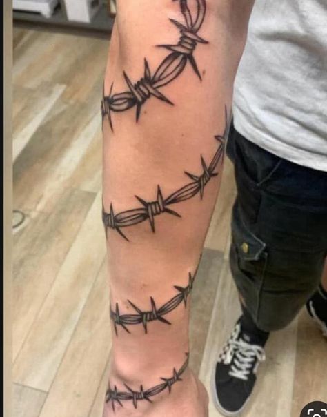 Wrapped Barbed Wire Tattoo, Barred Wire Tattoo, Shawn Tattoo Name, Barb Wire Leg Tattoo, Barbwire Tattoo Arm, Barbwire Tattoo For Men, Barbed Wire Tattoo Around Arm, Tattoo Barbed Wire, Barb Wire Tattoo