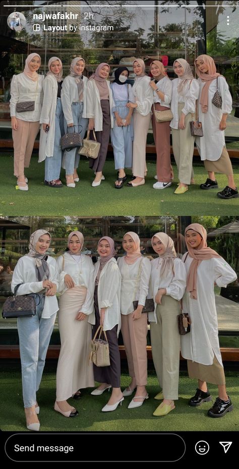 Ootd Earth Tone Hijab, Outfit Kondangan Simple Hijab, Outfit Lebaran Simple, Outfit Bukber, Simple Outfits Hijab, Outfit Hijab Simple, Earth Tone Outfits, Street Hijab Fashion, Muslim Fashion Hijab Outfits