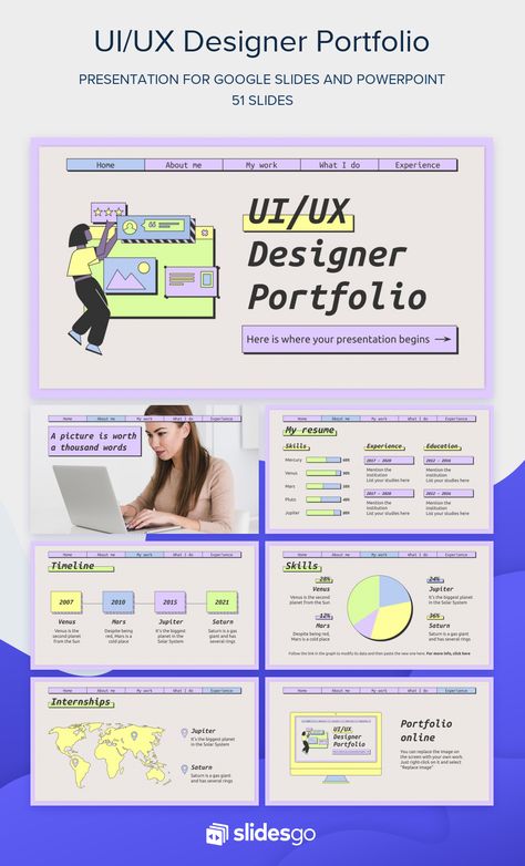 E Portfolio Design Templates, Ux Designer Portfolio, Ui Ux Designer Portfolio, Ux Design Portfolio, E Portfolio, Background For Powerpoint Presentation, Ui Ux 디자인, Ppt Template Design, Presentation Slides Design